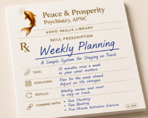 Weekly Planning for ADHD Skills Lesson from Peace & Prosperity Psychiatry